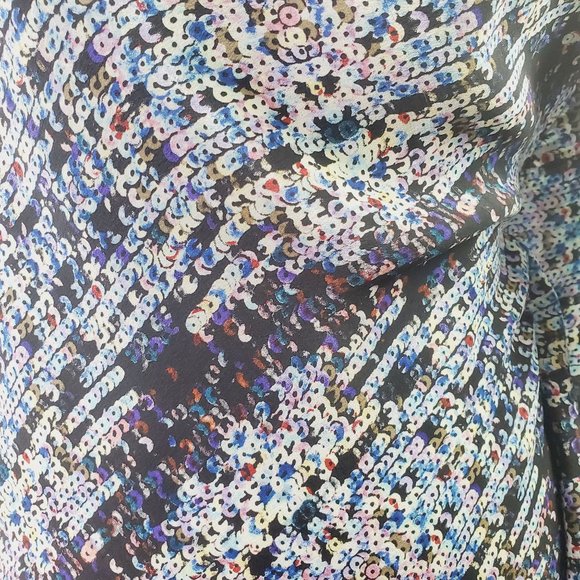 Gemma One Shoulder Sequin Print 100% Silk Slip Dress, Sz XS - Picture 8 of 9